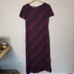 Vintage 90s Witchy Woman Full Length Talbots Purple Dress Size 10